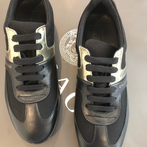 Versace Men’s / Boy’s Sneakers Black/Gold NWT - Picture 2 of 8